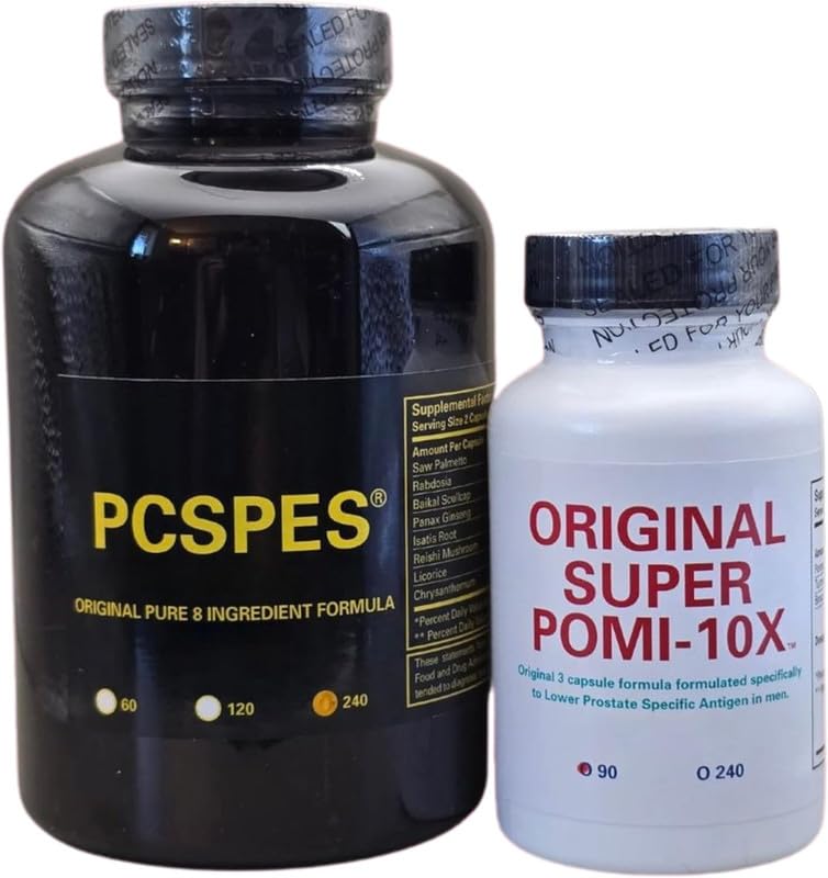 PCSPES Combo Pack Original Potent 8-Ingredient Formula with Original Super POMI 10X Prostate Health Capsules, 330 Capsules