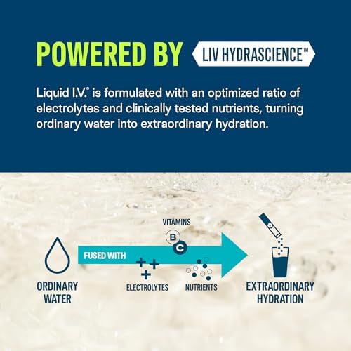 Liquid I.V. Sugar Free + Energy Electrolytes, Strawberry Kiwi Powder, 14 Count