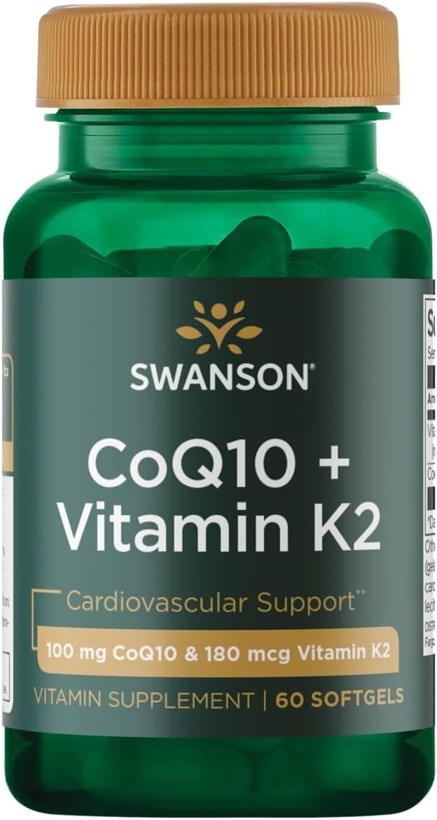 Swanson CoQ10 + Vitamin K2 Softgel 60 Count