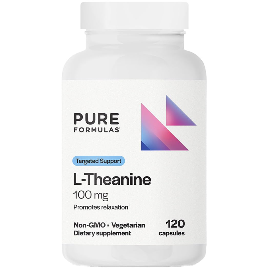 PureFormulas L-Theanine Supplement 100 mg Capsules 120 Count