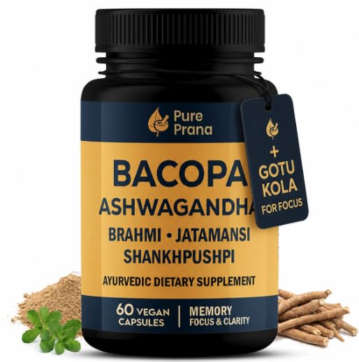 Pure Prana Bacopa Monnieri (Brahmi) Capsules, 60 Capsules