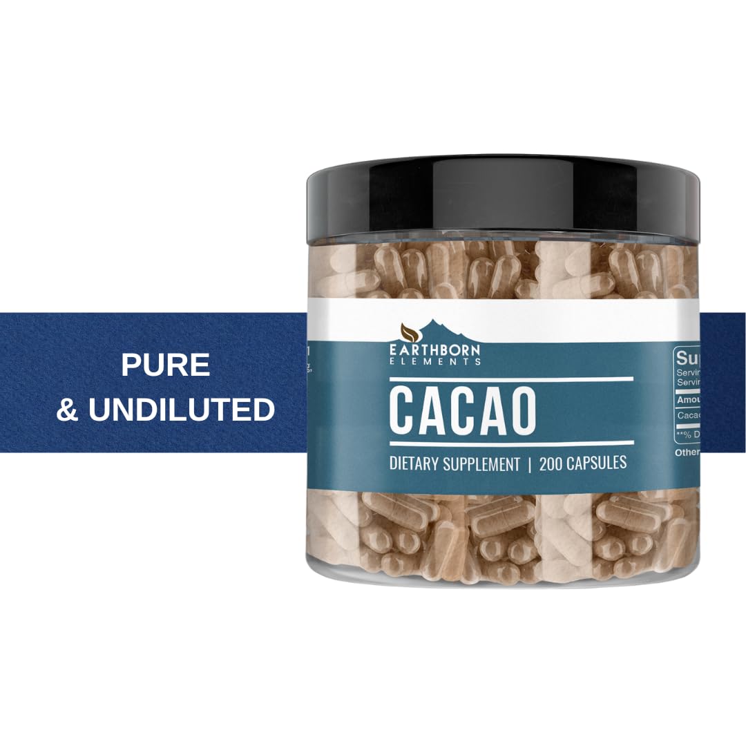 Earthborn Elements Cacao (Cocoa) Capsules 200