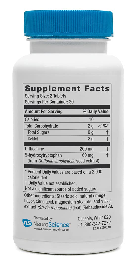 NeuroScience SeroTrex Stress Relief Supplement & Calm Aid Tablets, 60 Tablets