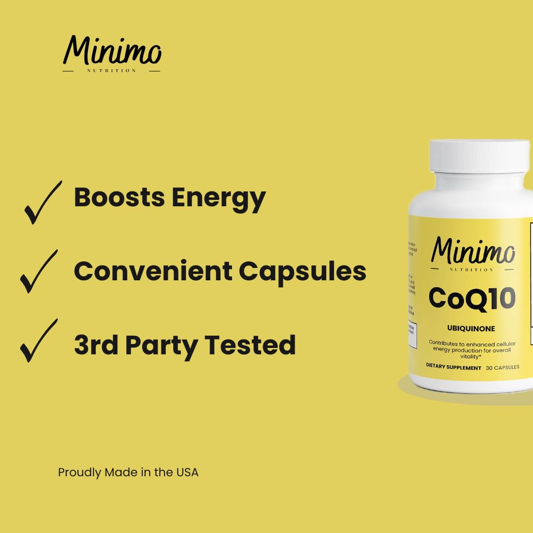 Minimo Nutrition CoQ10 Ubiquinone 200mg 30 Capsules