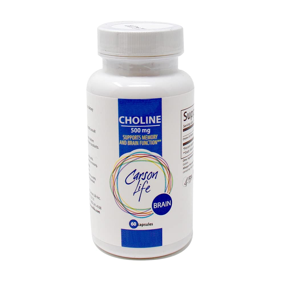 Carson Life Choline 500 mg Capsules, 60 Count