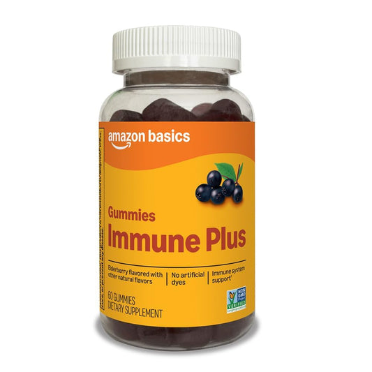 Amazon Basics Immune Plus Elderberry Gummy, 60 Count