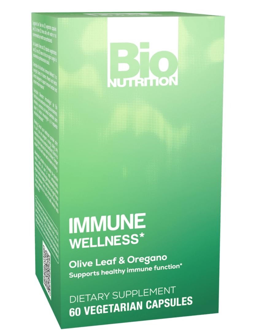 Bio Nutrition Immune Wellness Olive Leaf & Oregano Vegetarian Capsules 60 Count