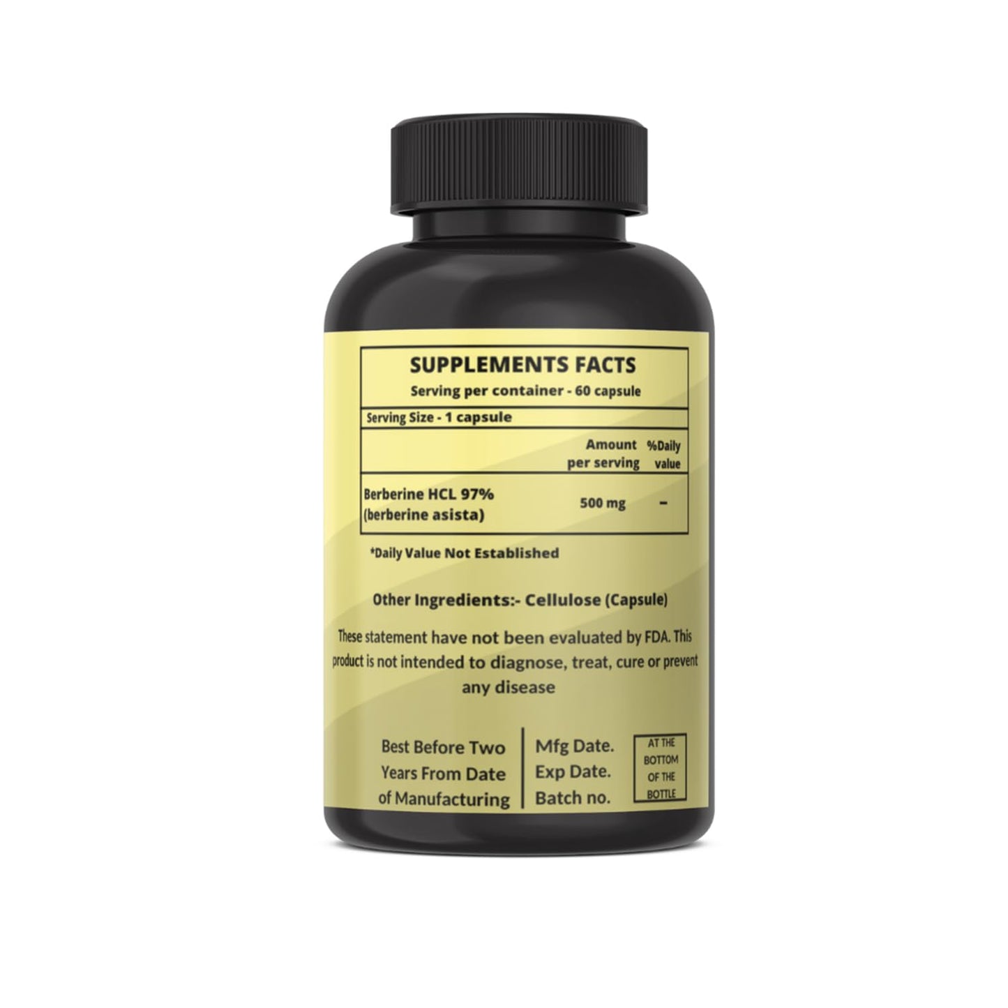 Heroot Organic Berberine HCL Extract 500mg Premium Strength Berberine Supplement Capsules, 60 Count