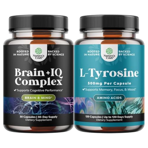 Natures Craft Nootropic Memory & L-Tyrosine 500mg Capsules, 2-Count