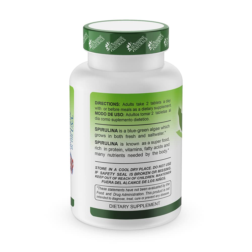 Sunshine Naturals Spirulina Tablet, 60 Tablets