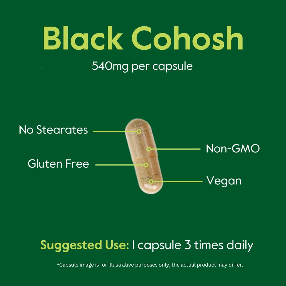 BESTVITE Black Cohosh 540mg Capsules, 240 Count