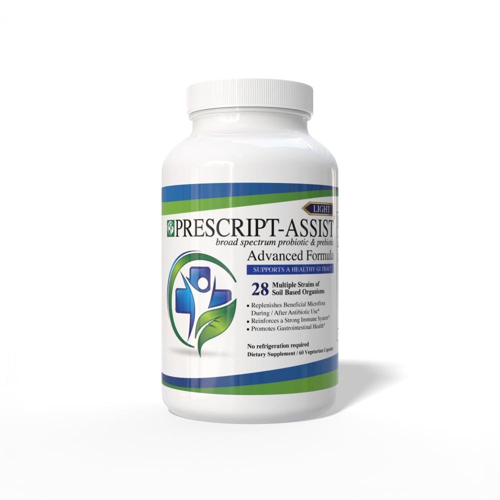 Prescript-Assist Light - 28 Strains Soil Microflora Probiotic and Prebiotic Capsules, 60 Capsules