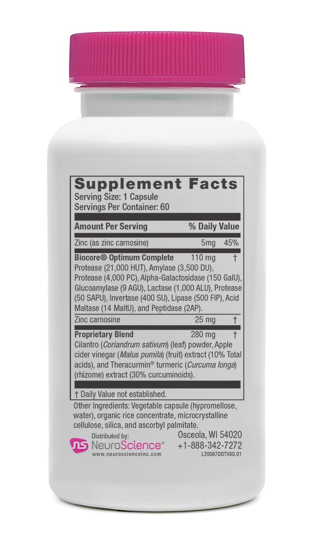 NeuroScience Digest DTX Digestive Enzyme & Immune Support, 60 Capsules