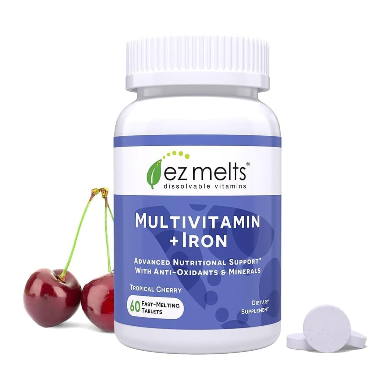 EZ Melts Multivitamin + Iron Tablet 60 Count