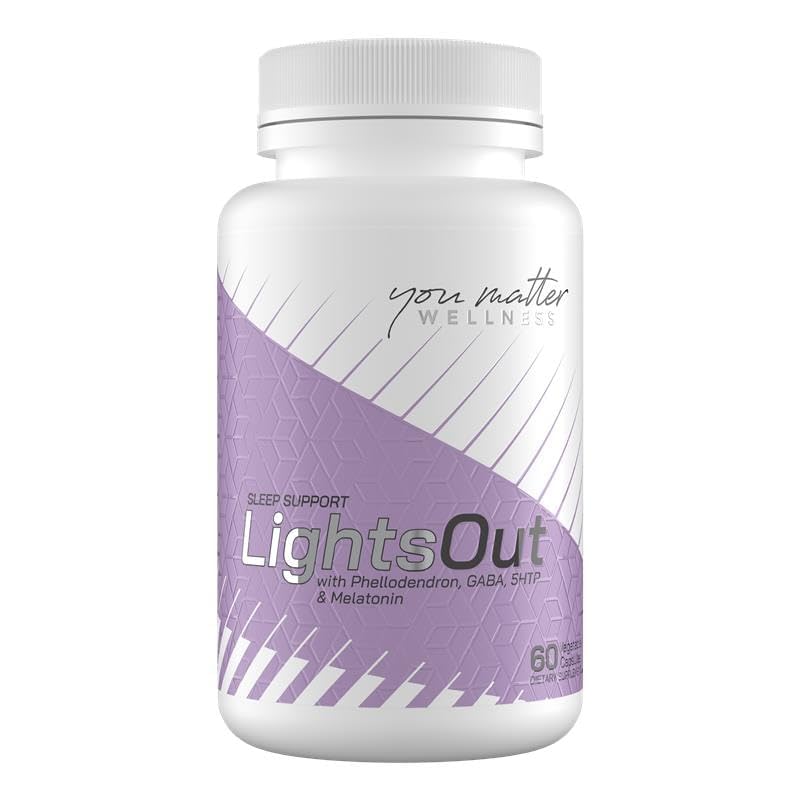 You Matter Wellness Lights Out Natural Sleep Aid with Melatonin, Magnesium & GABA – Capsule, 60 Count