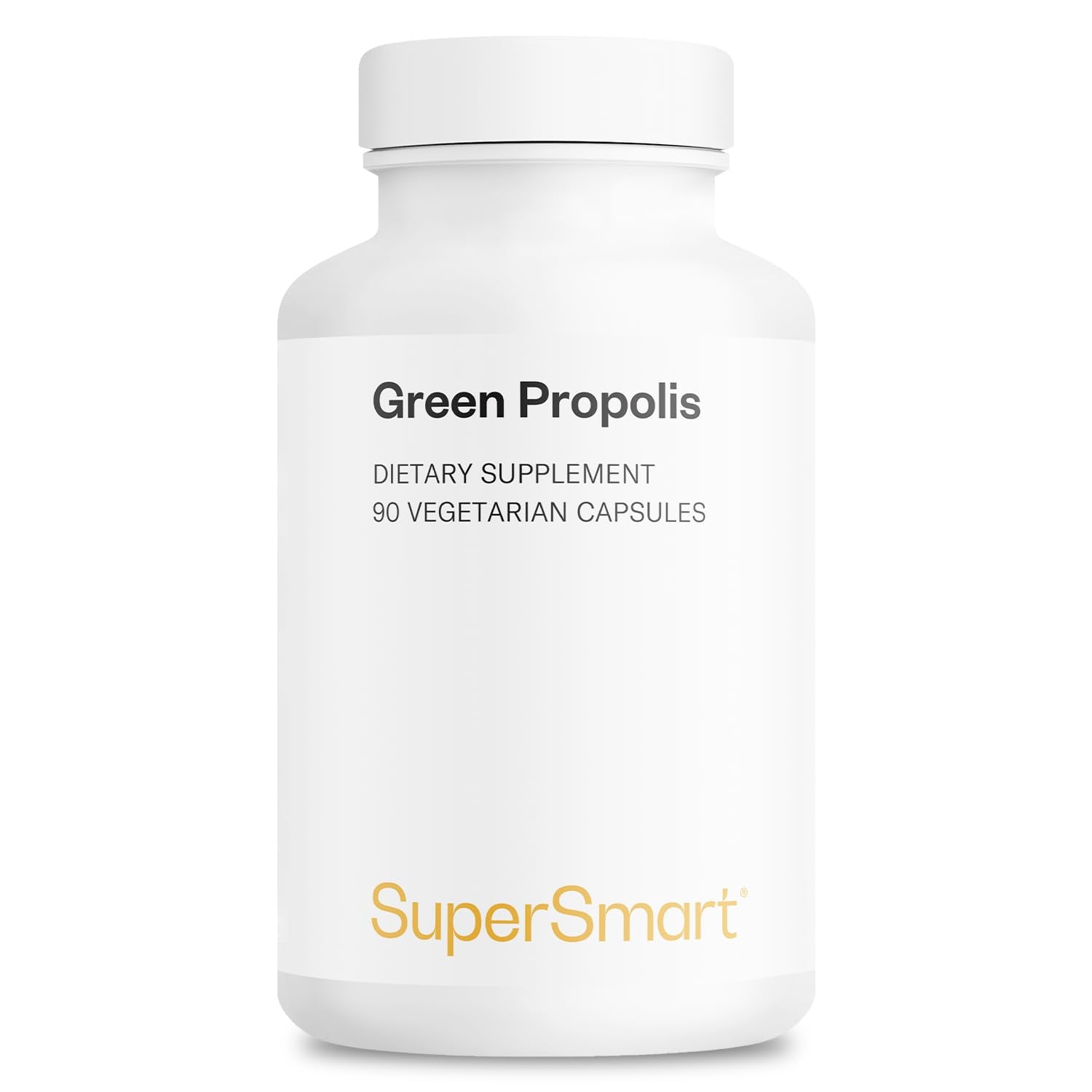 Supersmart Green Propolis Supplement 1200mg per Day (Patented) Natural Green Propolis Extract Brazil 90 Vegetarian Capsules