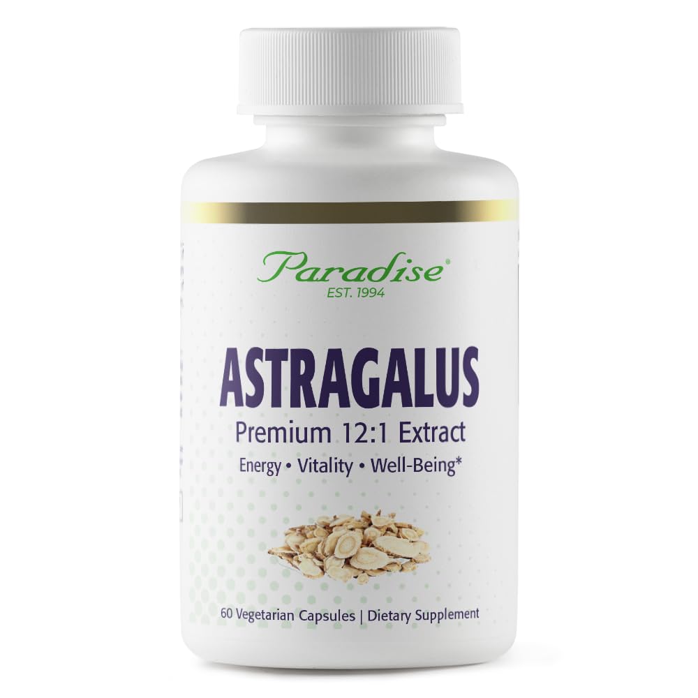 Paradise Herbs Astragalus Extract Vegetarian Capsules, 60 Capsules