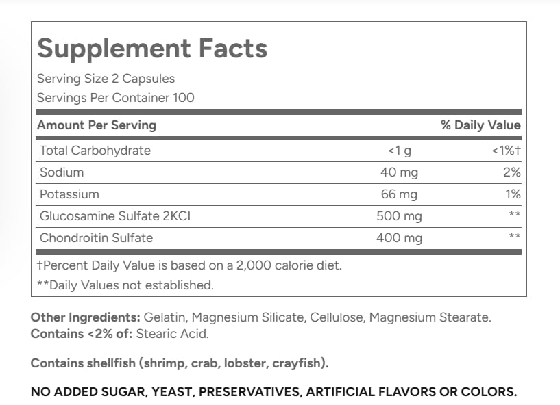 21st Century Glucosamine 250mg and Chondroitin 200mg Capsules, 200 Count