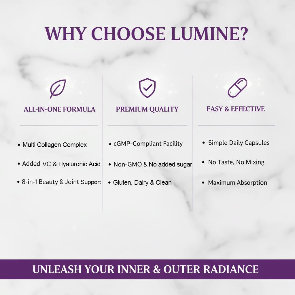 LUMINE Multi Collagen Peptides Capsule 120 Count