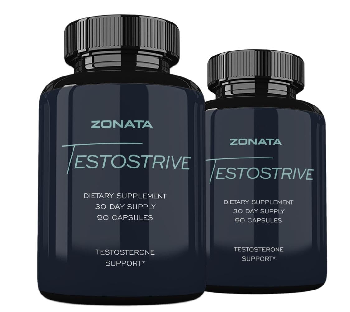 TESTOSTRIVE Dietary Supplement for Men Supports Healthy Testosterone, Peak Male Performance, Energy & Muscle Mass, 180 Vegetable Capsules