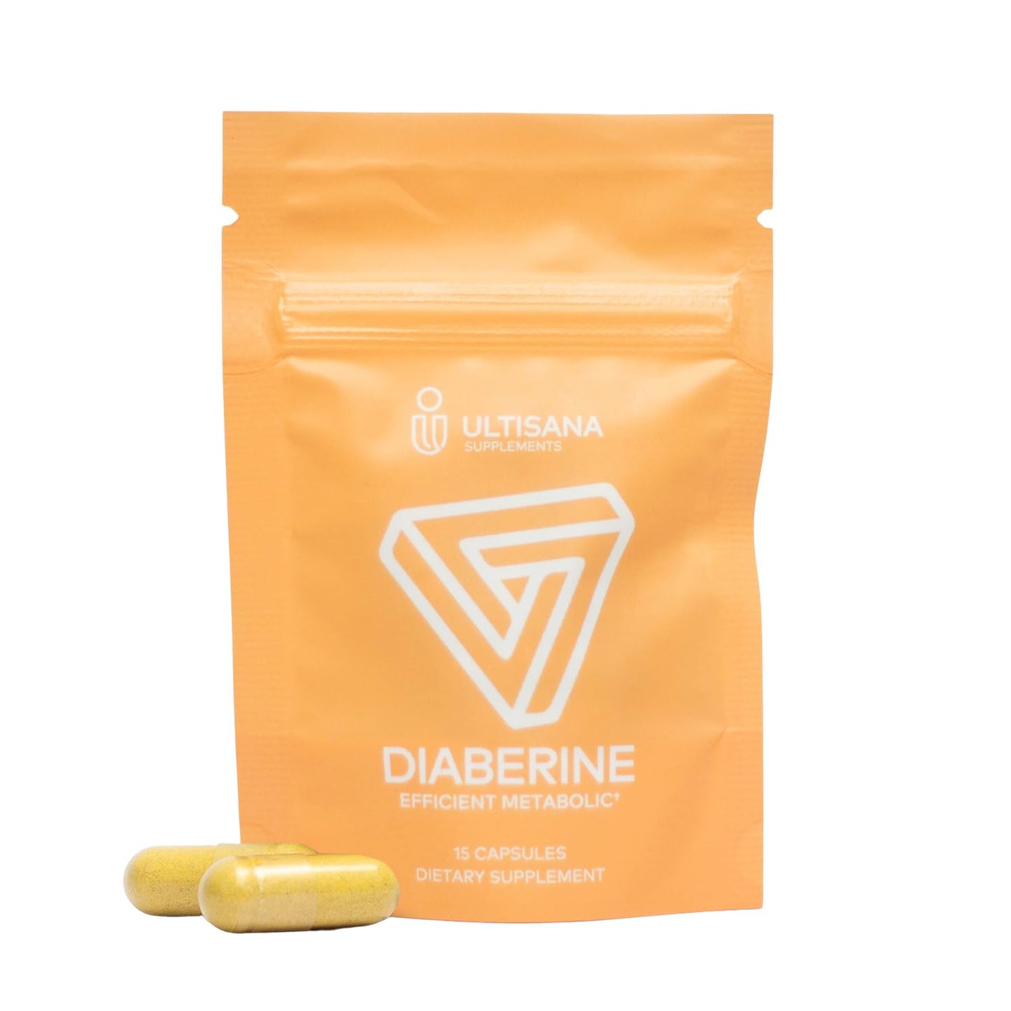 Ultisana Diaberine Berberine HCL Supplement, Berberine 500mg with Vitamin B12, Magnesium & Chromium, Capsule, 15 Capsules