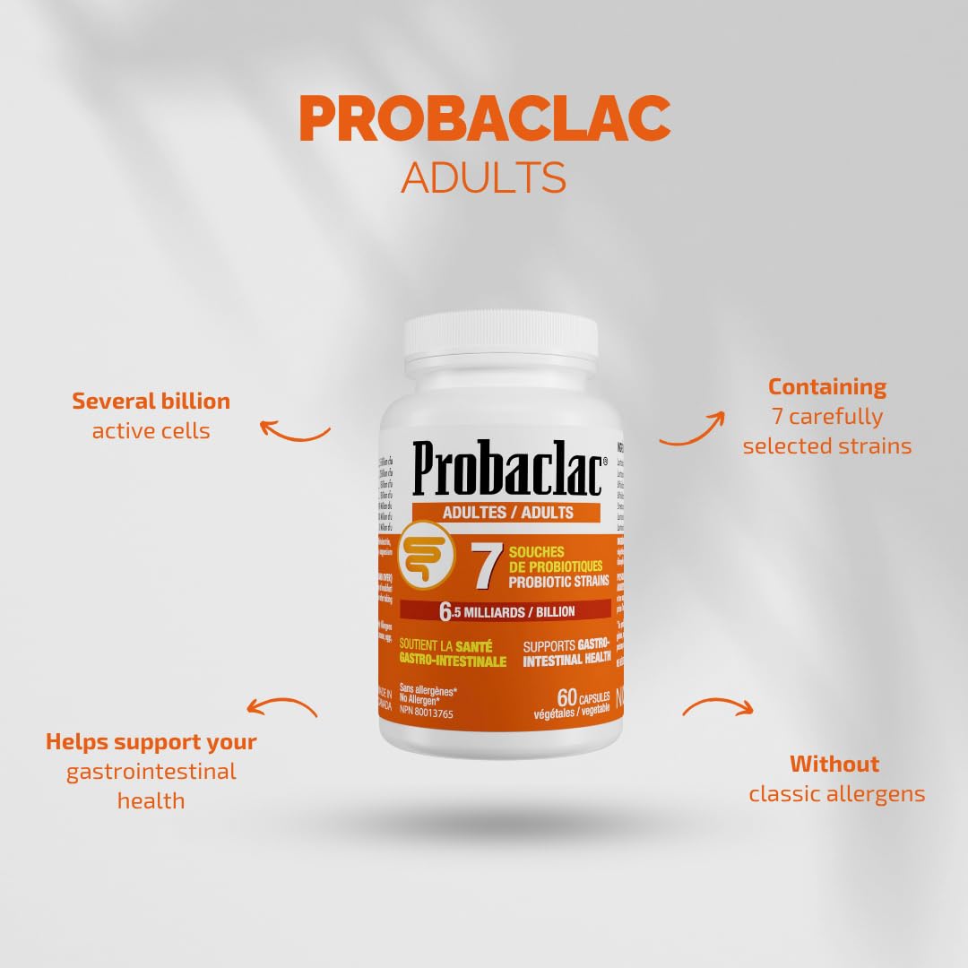 Probaclac Probiotics for Adults – Daily Gut Health & Immune Support, Relieves Bloating & Supports Digestive Balance, 60 Capsules