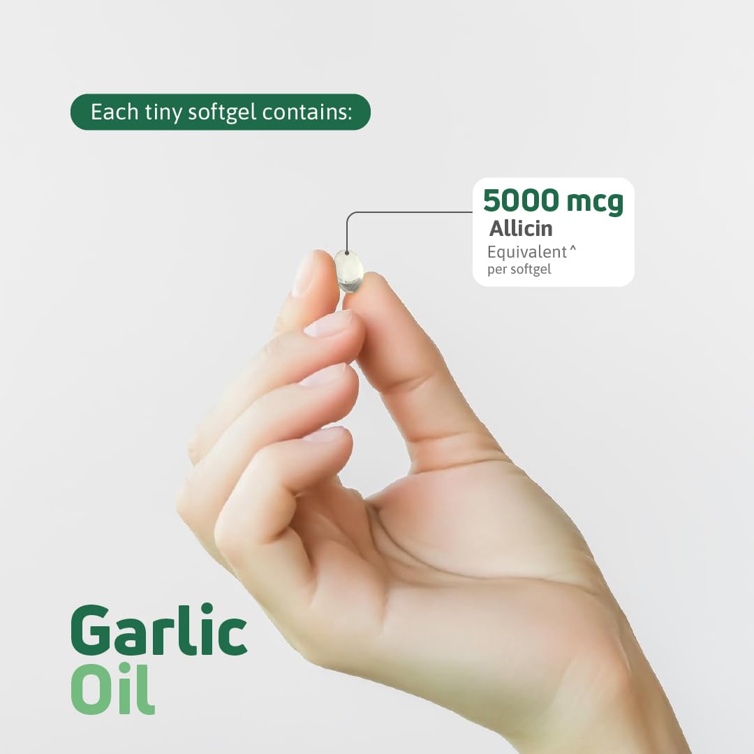 Nutra Nutrition Garlic Supplement 5000 mg Heart Circulation Support Capsule, 100 Count