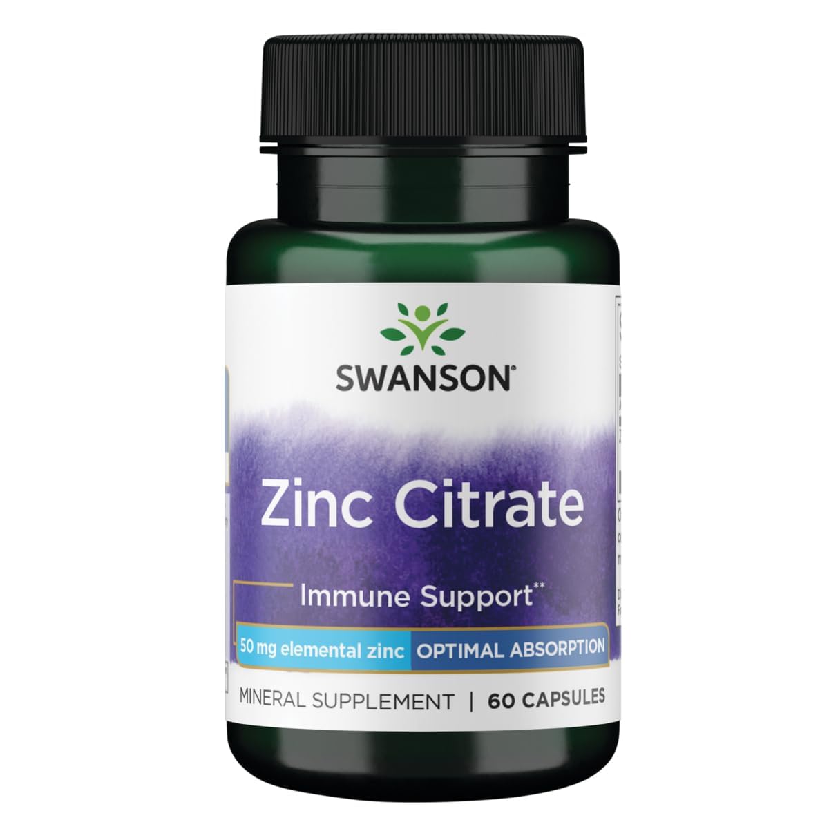 Swanson Zinc Citrate Capsules, 60 Count