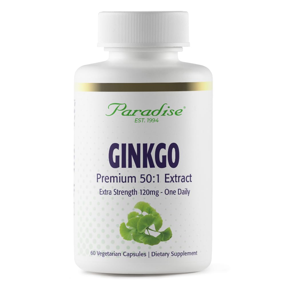 Paradise Herbs Ginkgo Biloba Extract Capsules 60 Count