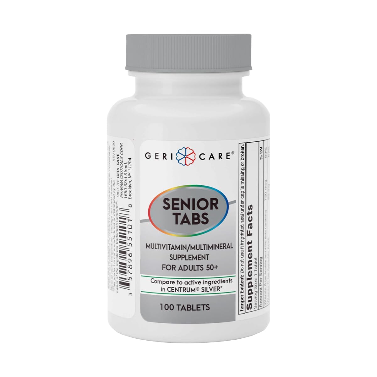 GeriCare Senior Tab 50+ Multivitamin and Minerals Tablets, 100 Count