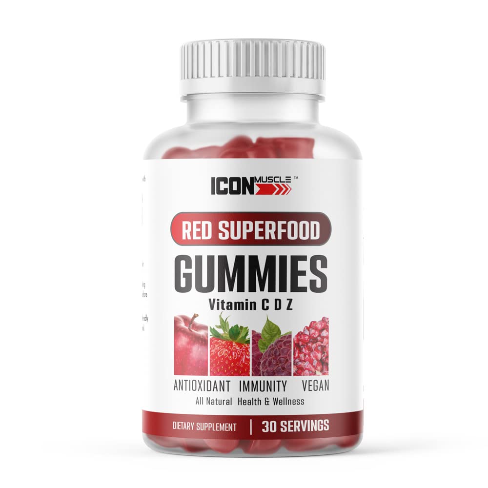 Icon Muscle Red & Green Superfood Gummies 60 Count
