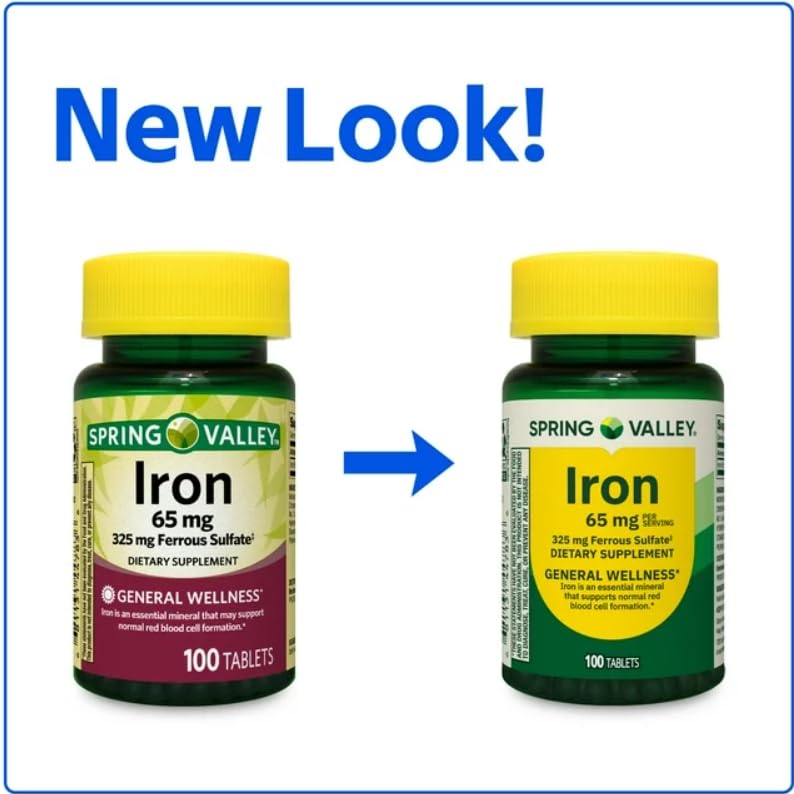 Generic Iron General Dietary Supplement 65 mg Tablets, 100 Count