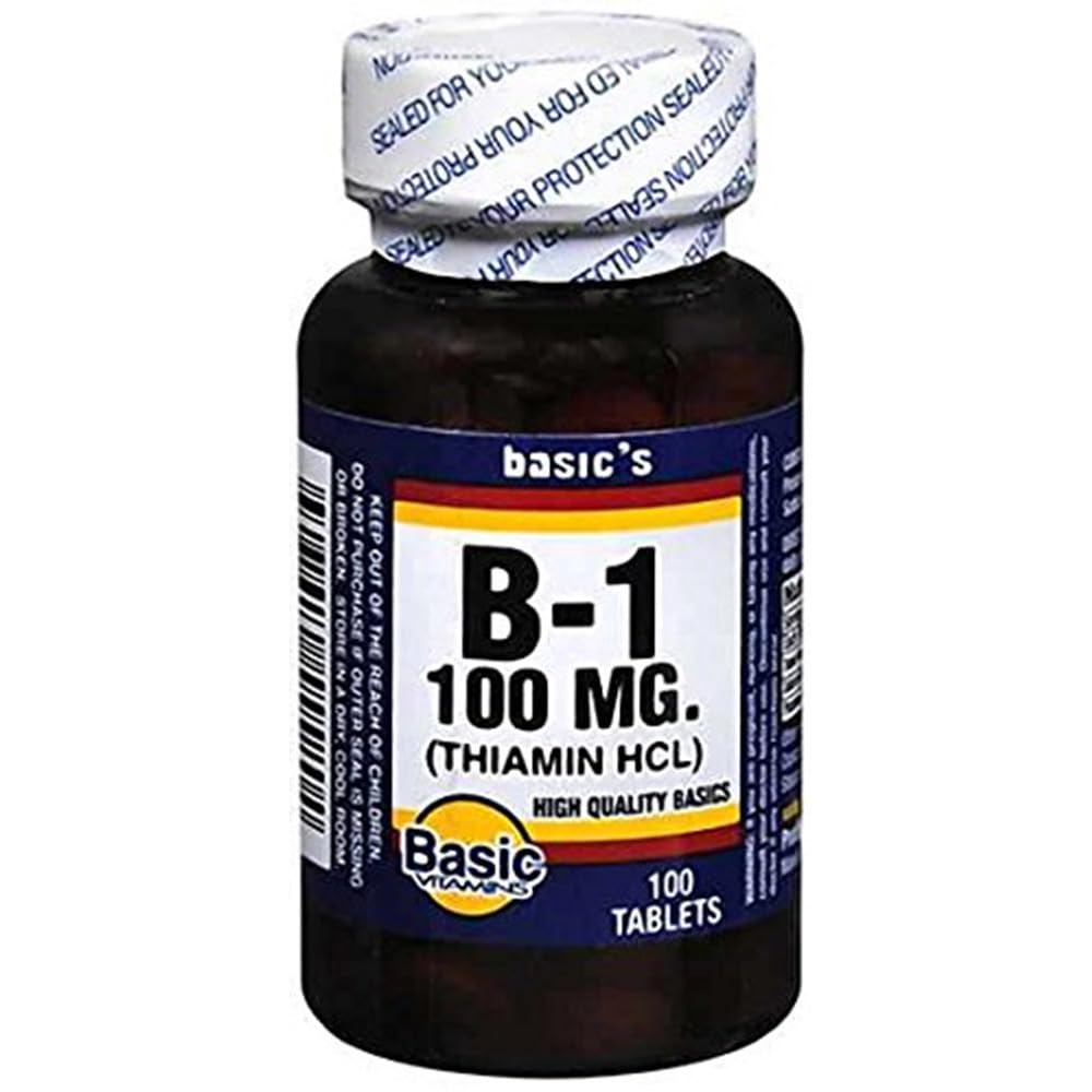 Basic Vitamins B-1 100 mg Tablets, 100 Count