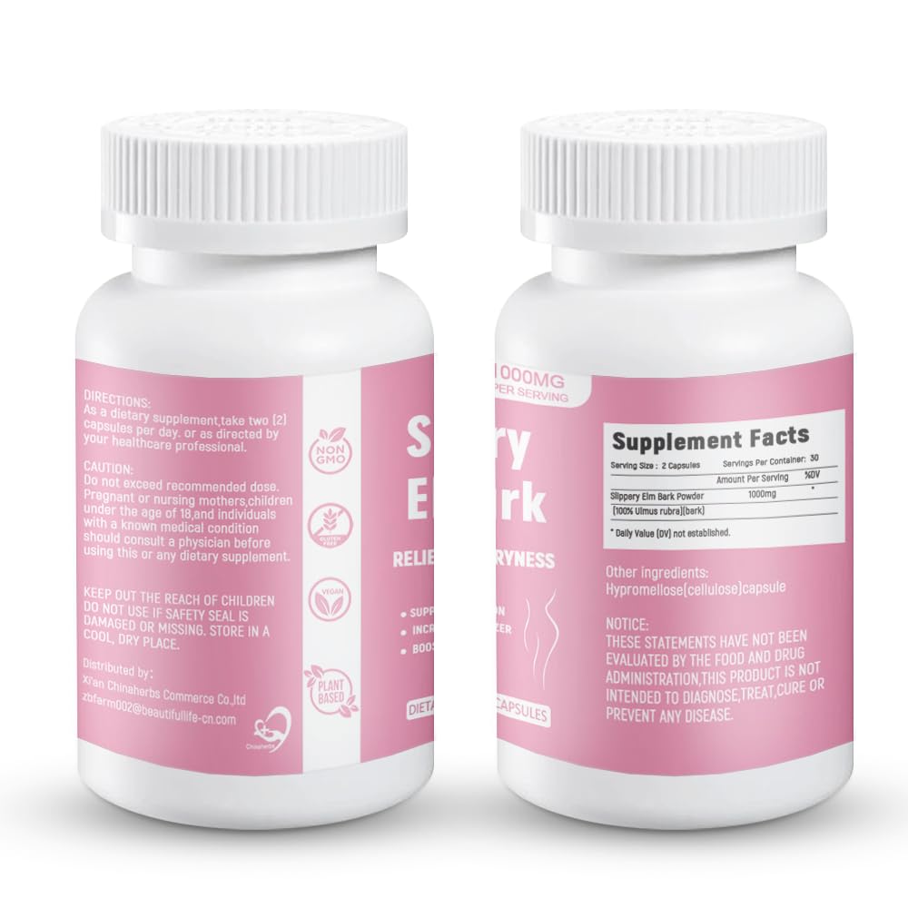 Grovege Slippery Elm Bark Capsule 1 Count