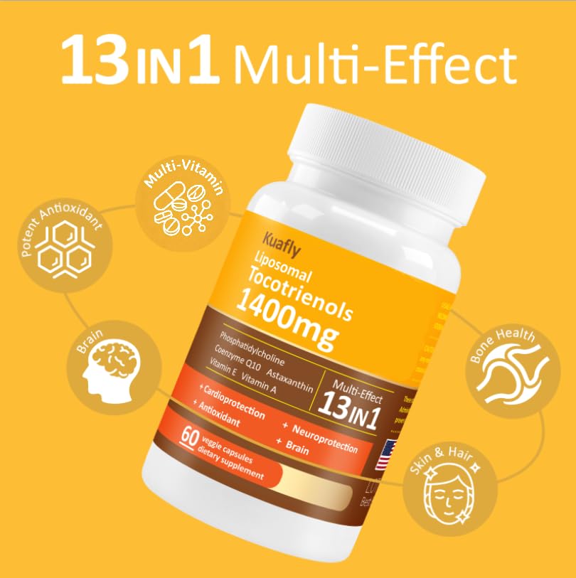 KUAFLY Liposomal Tocotrienols Vitamin E 1400mg Powder 180
