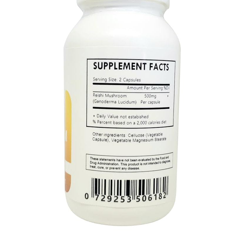 Generic Reishi Mushroom Powder (Ganoderma lucidum) Capsules, 1 Count