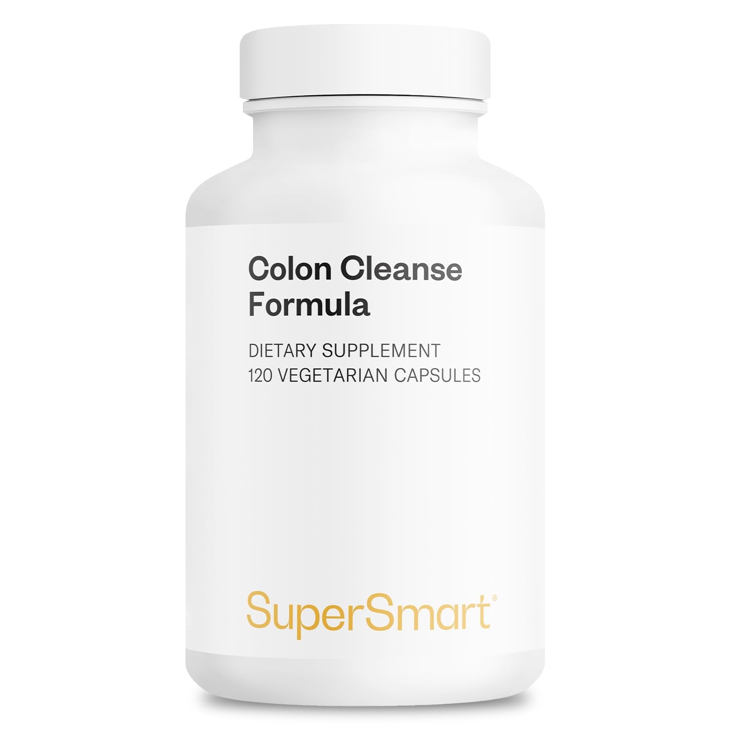 Supersmart Colon Cleanse Formula (High Strength) - with Psyllium Husk, Senna - Natural Daily Fiber - Colon Cleanser & Detox 120 Capsules