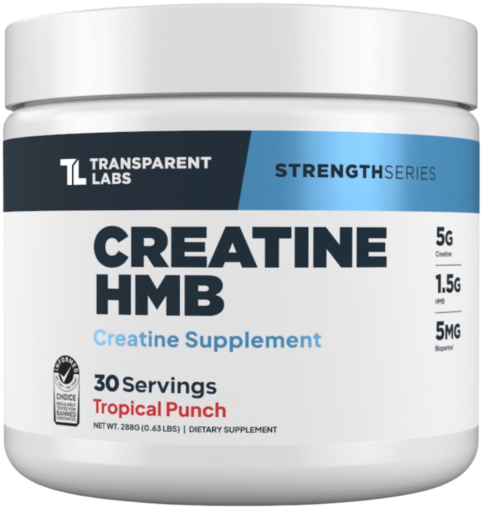 Transparent Labs Creatine HMB - Creatine Monohydrate Powder with HMB 30 Servings
