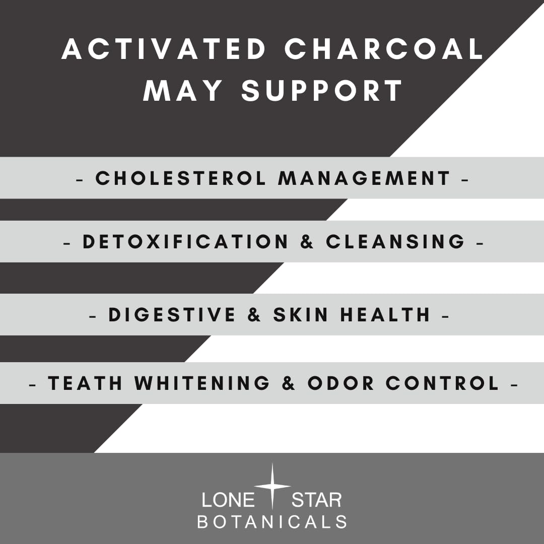 Lone Star Botanicals Organic Activated Charcoal Capsules, 120 Capsules