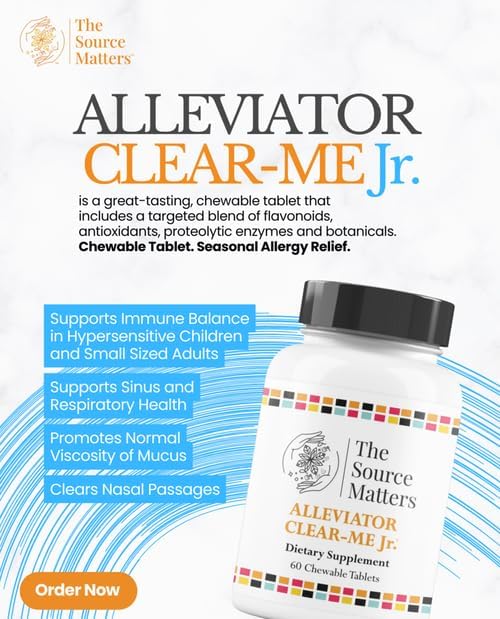 The Source Matters Alleviator Clear-ME JR Seasonal Allergy Relief and Immune Support Chewable, 60 Count