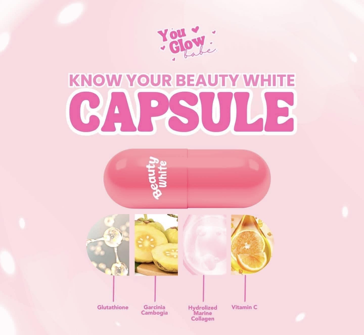Generic You Glow Babe Beauty White 4 in 1 Glutathione Capsules, 30 Count