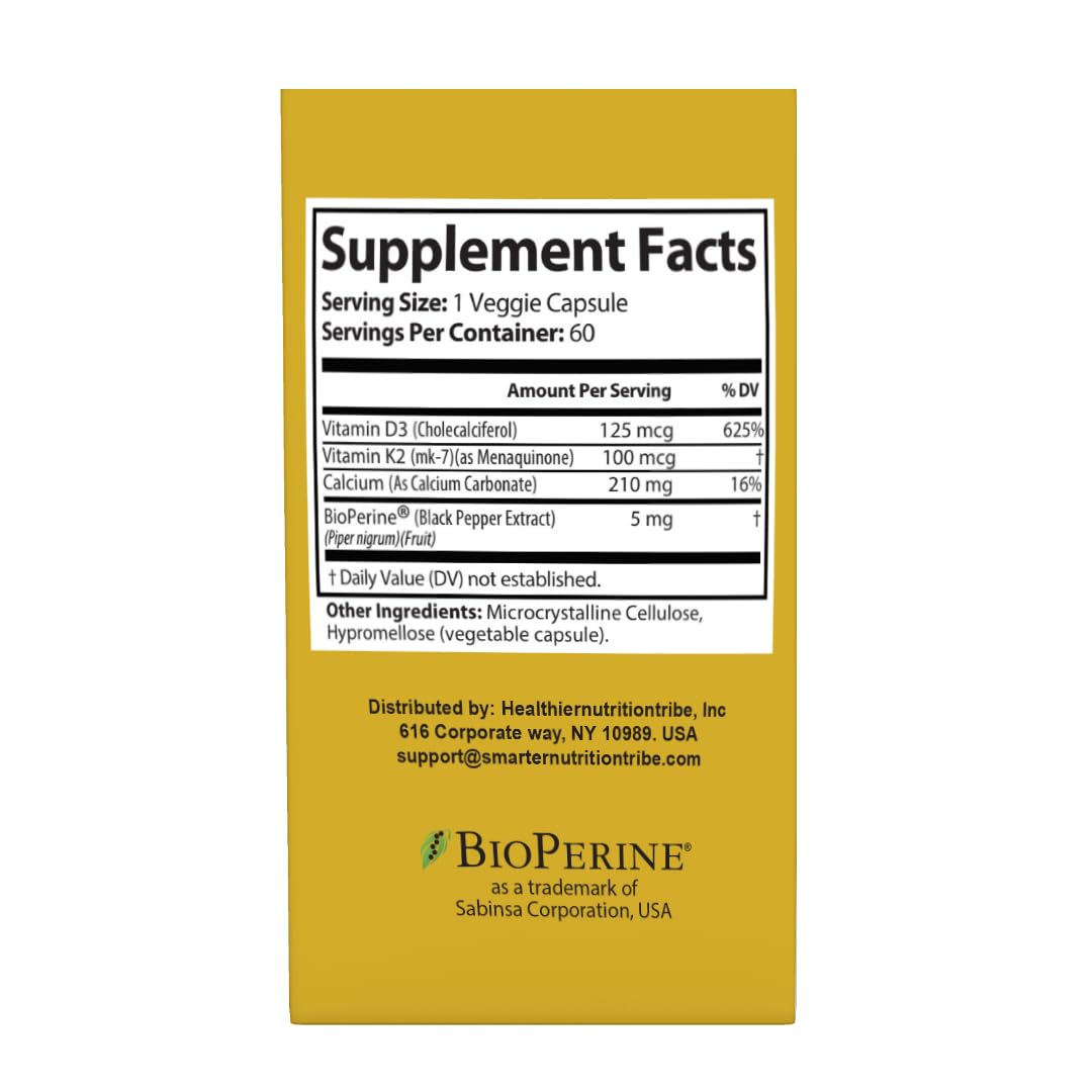 Xcentials Vitamin D3 K2 Supplement Capsule 60 Count
