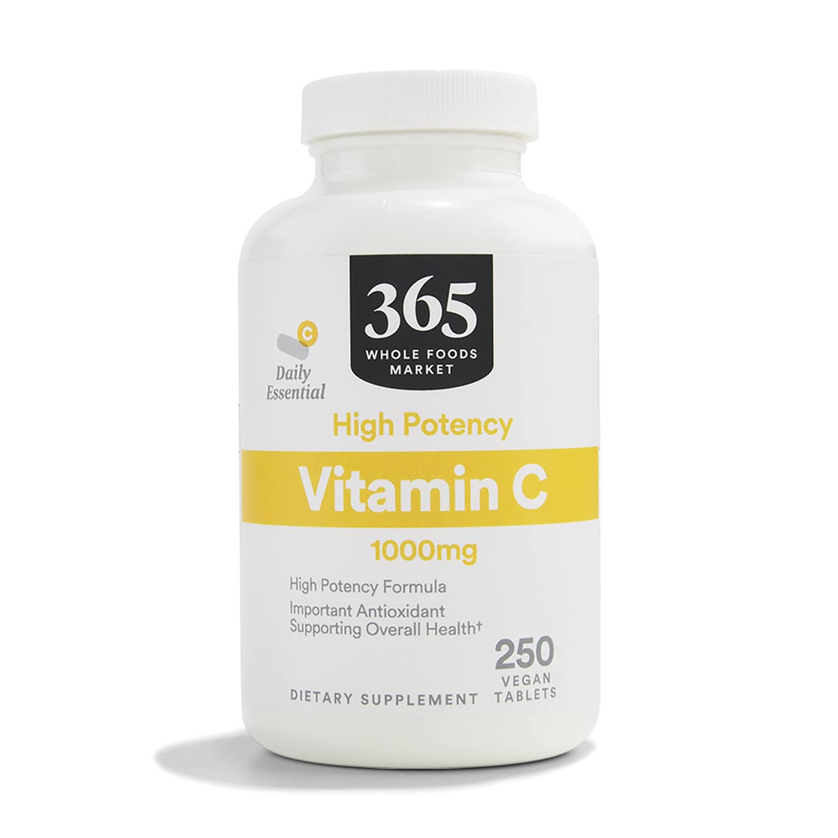 365 by Whole Foods Market High Potency Vitamin C 1000mg, Vegan, 250 Tablets