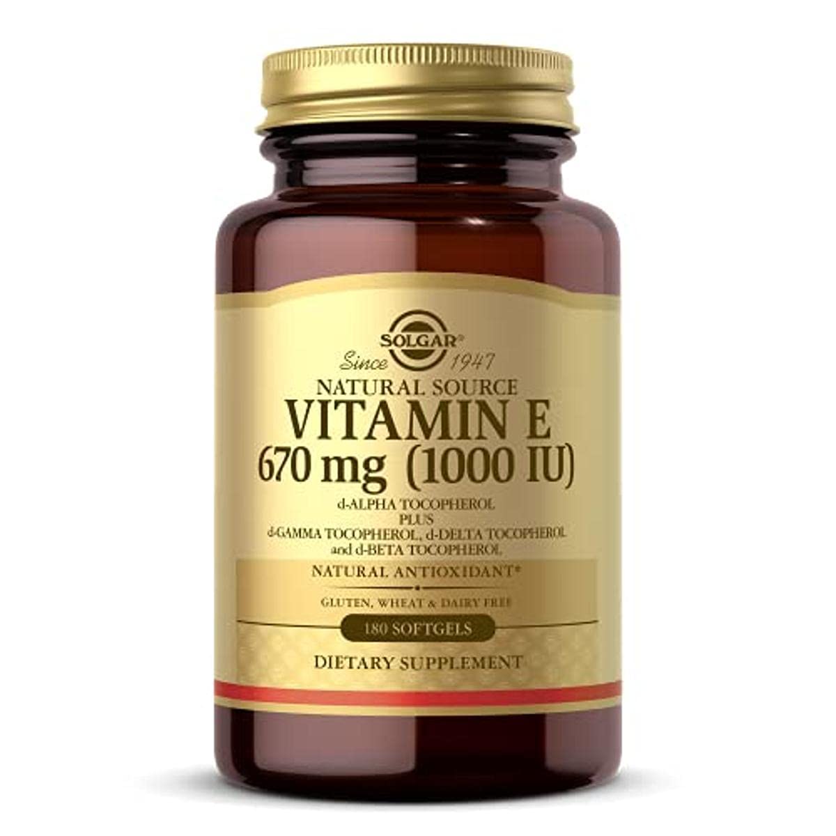 Solgar Vitamin E 670 mg (1000 IU), Softgels, 180
