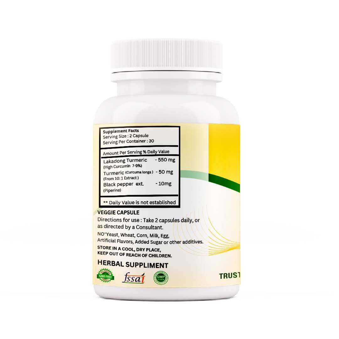 Nature Blaze Lakadong Turmeric High Curcumin with Pepprine Capsule 1 Capsule
