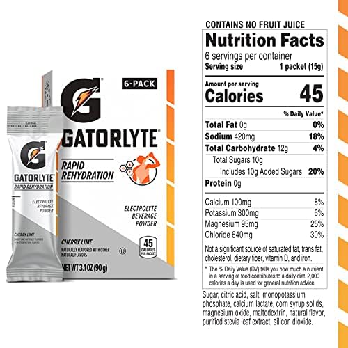 Gatorlyte Cherry Lime Powder 25.44 oz, Pack of 48