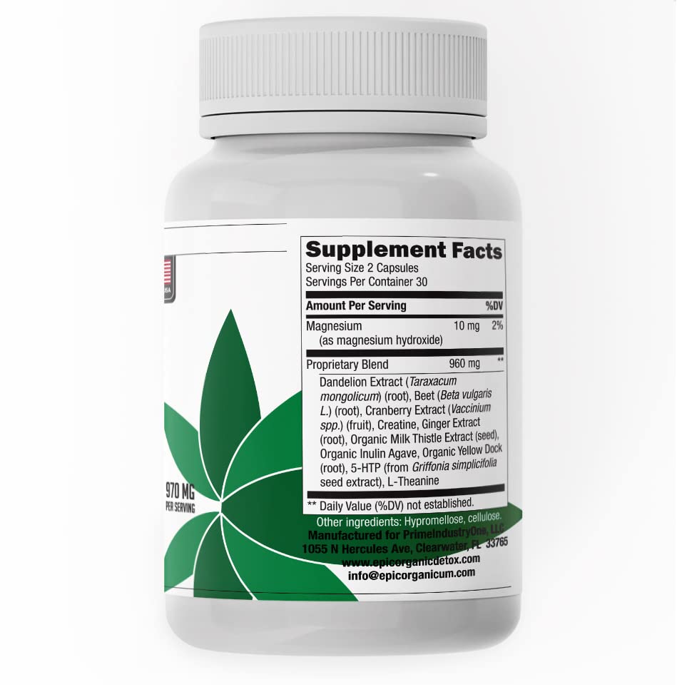 Epic Organicum Total Detox Cleanse, 60 Capsules