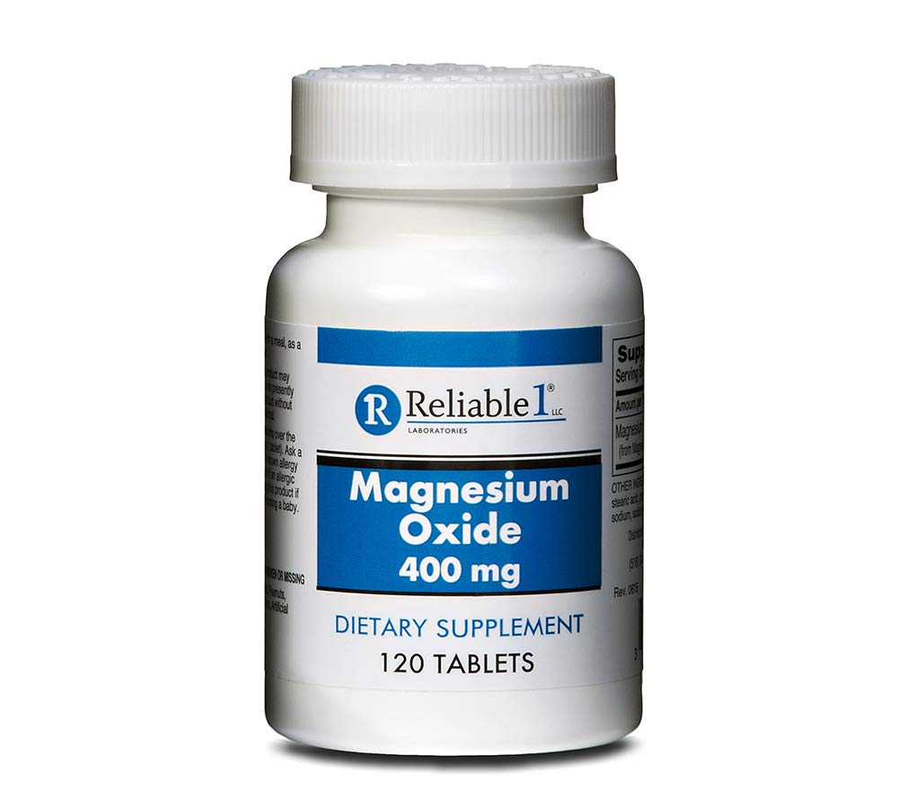 Reliable-1 Laboratories Magnesium Oxide 400mg Tablets, 120 Count