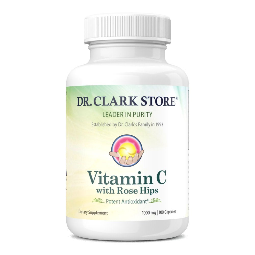 Dr Clark Store Vitamin C with Rose Hips Supplement 100 Capsules