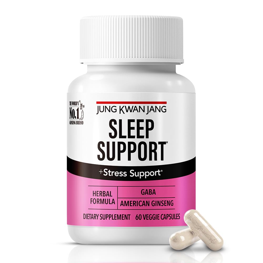 JUNG KWAN JANG Sleep Support GABA Complex 500mg with American Ginseng, 60 Capsules